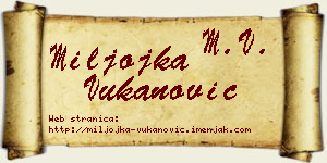 Miljojka Vukanović vizit kartica